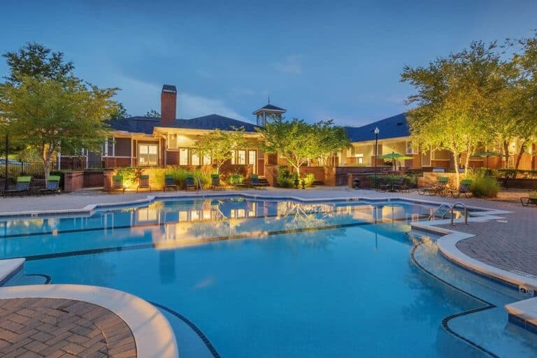 The Reserve at Cary Park Apartments in Cary resort-style pool.